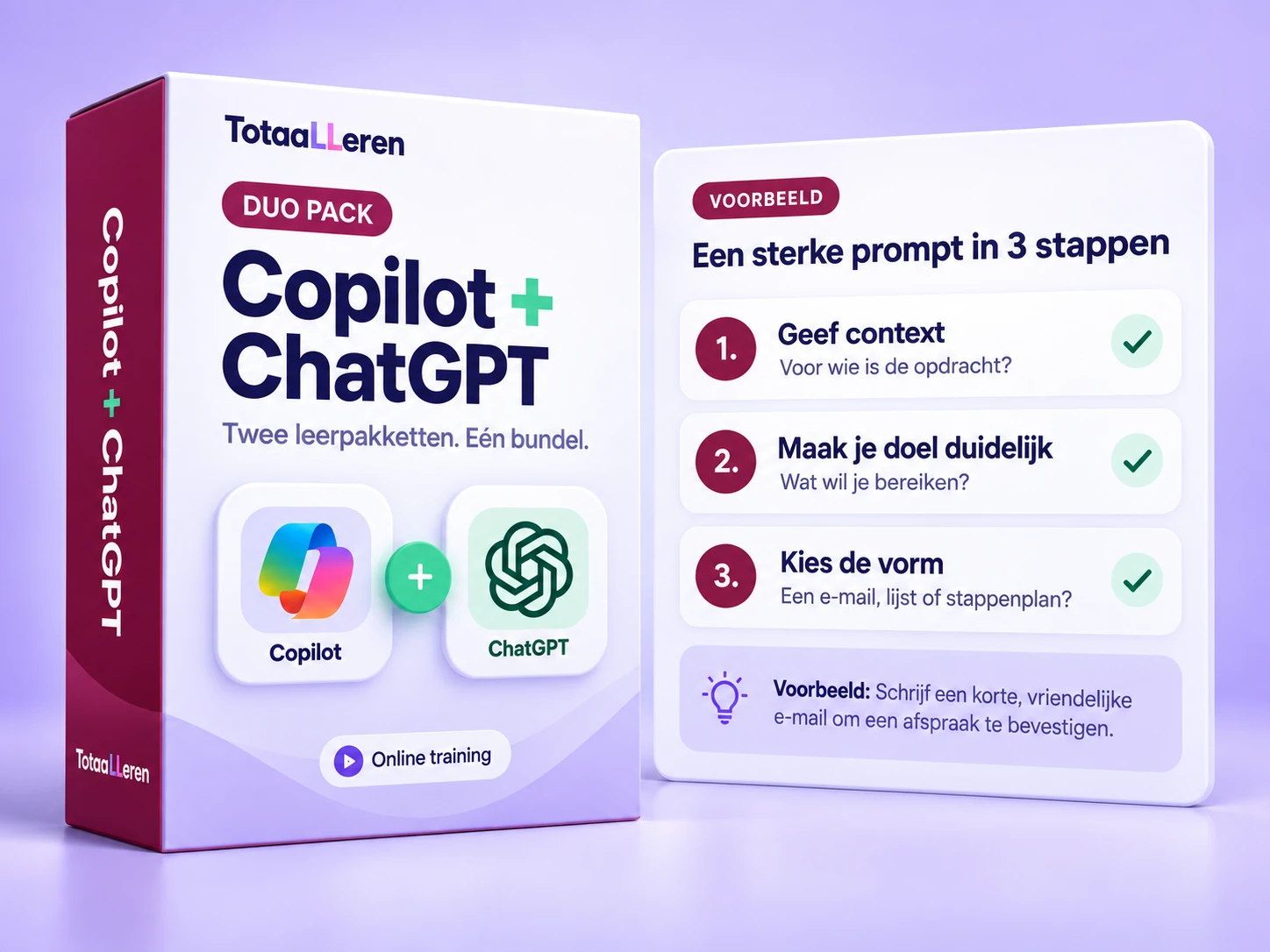 TotaalLeren cursusbox: Copilot + ChatGPT Duo Pack